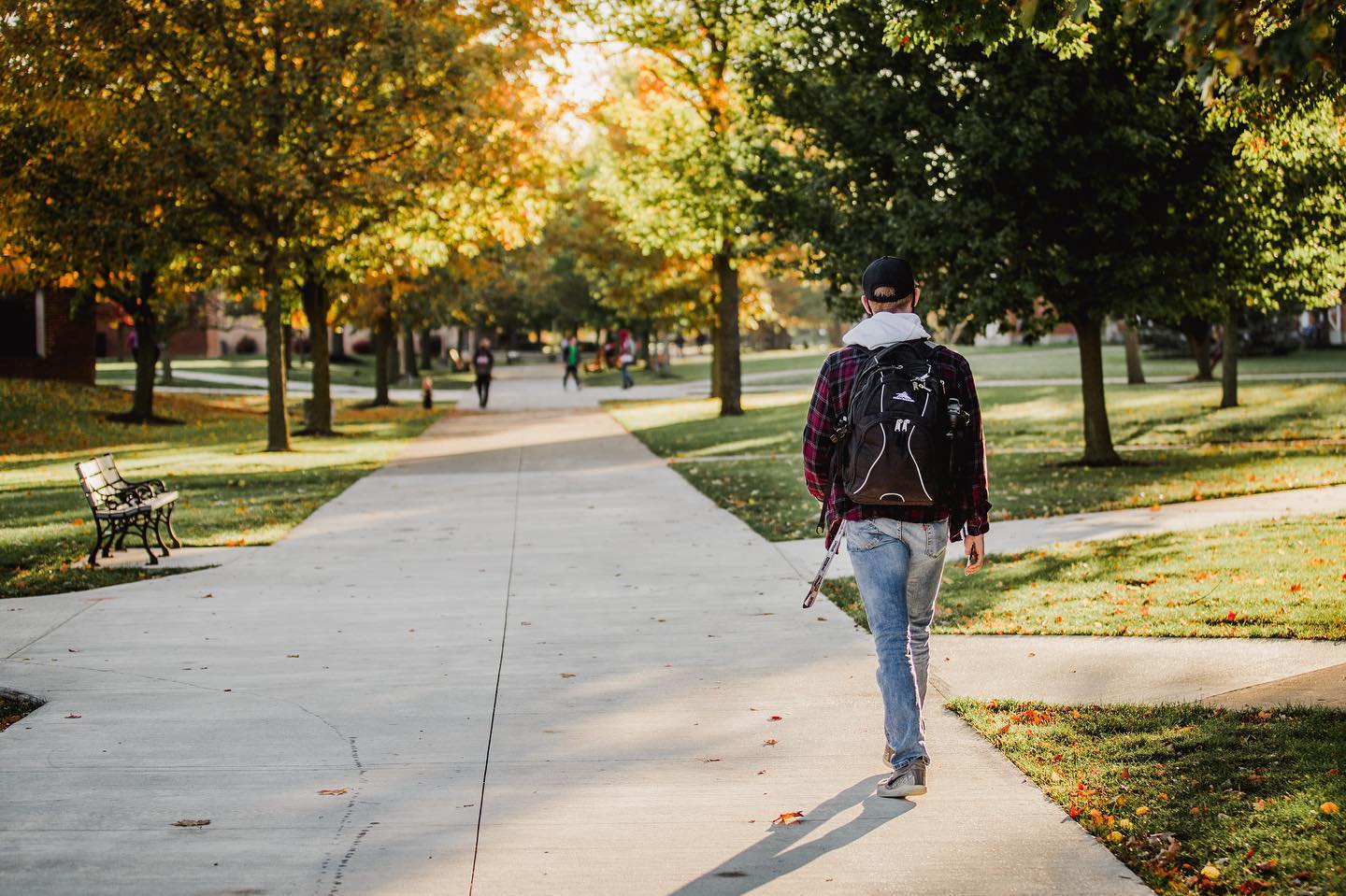 Student walking in the Tundra