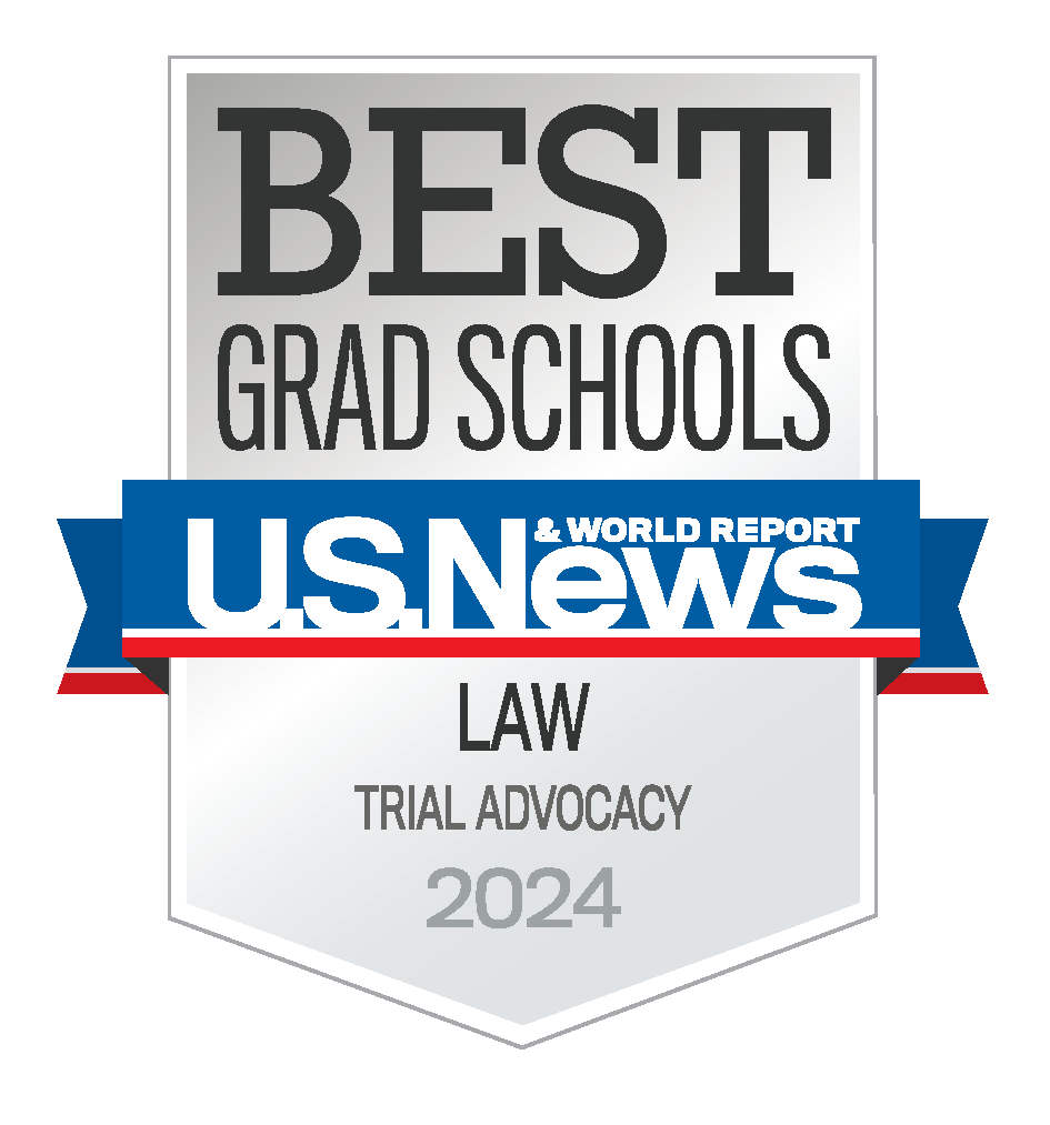 U.S. News and World Report Graphic stating we have the Best Grad School for Law