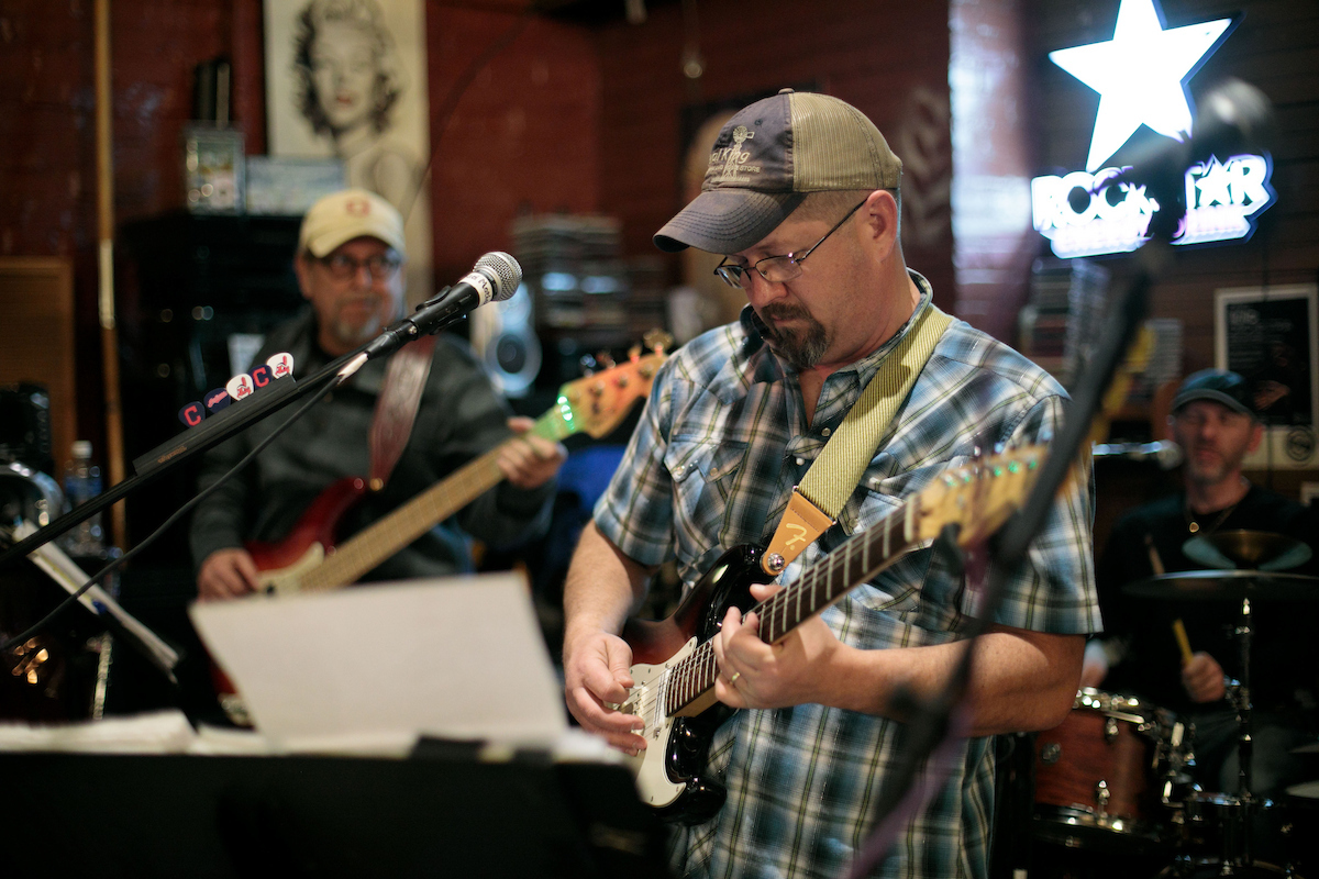 Band playing at festival