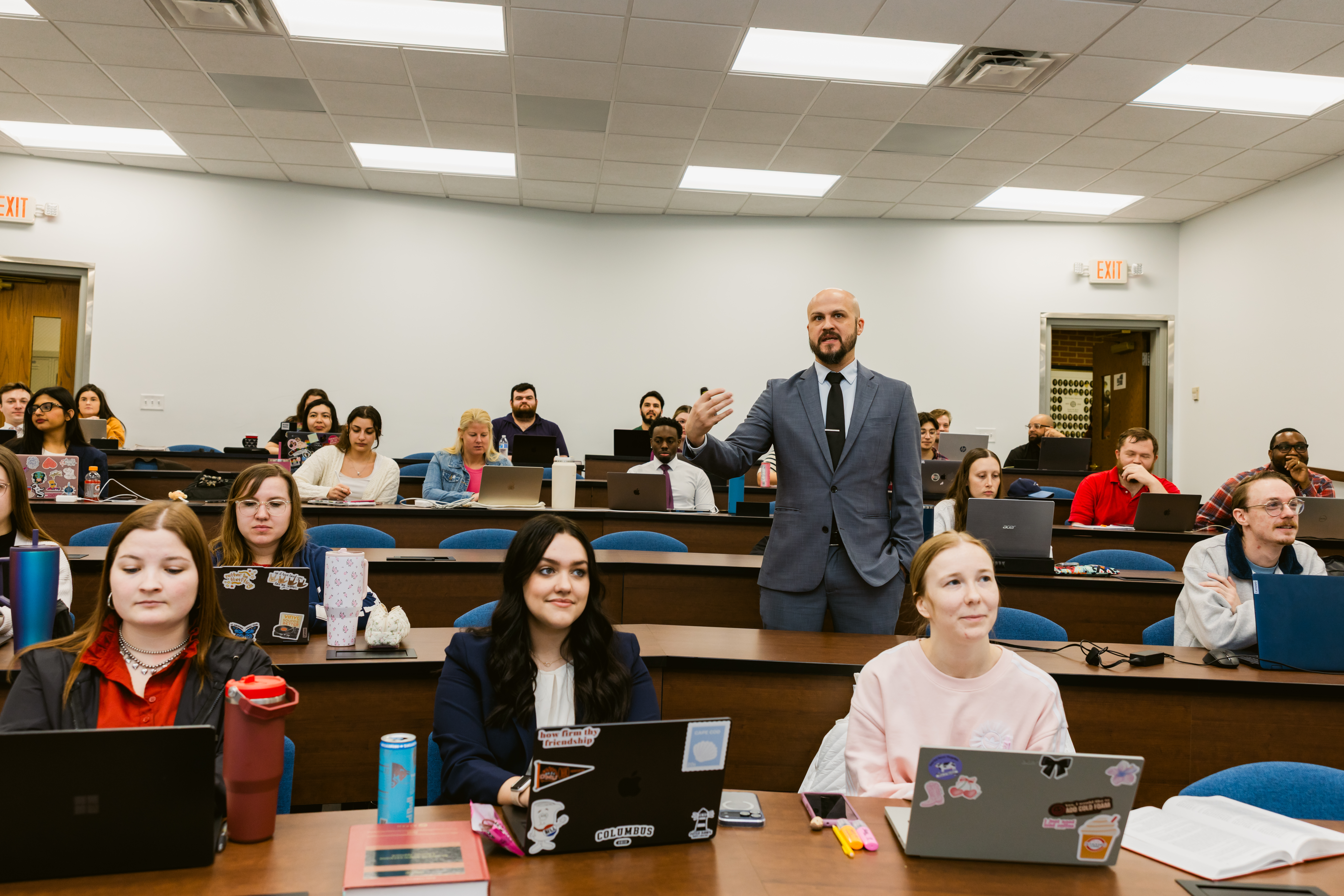 Law professor in classroom