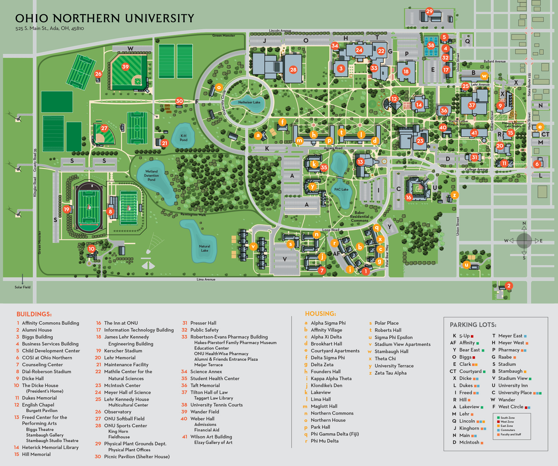 ONU's campus map