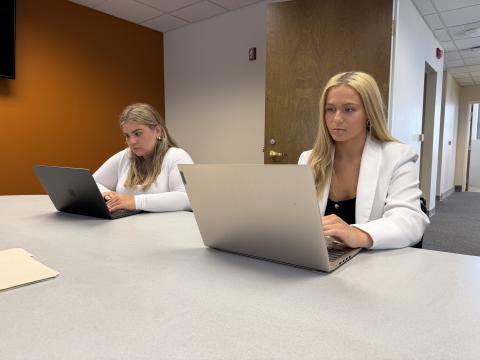 An ONU law students working in an office setting.